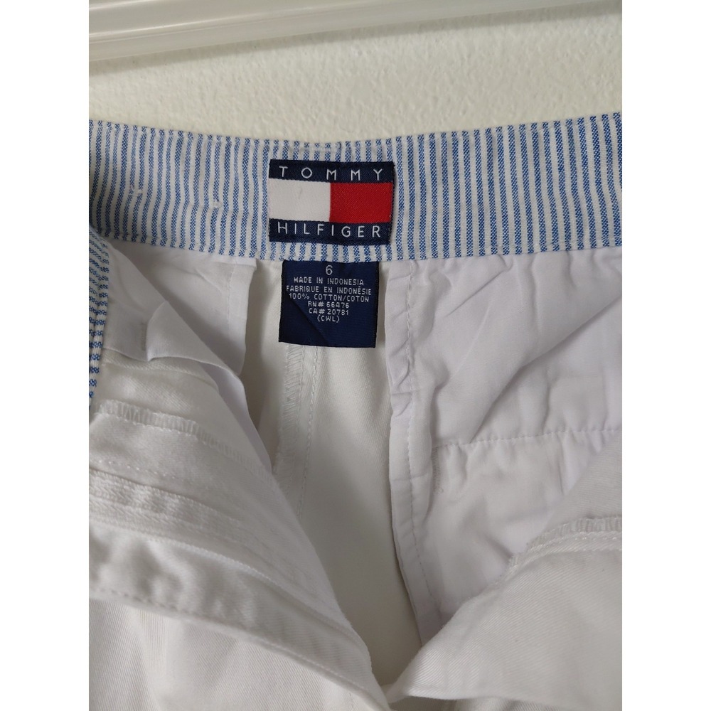 VTG TOMMY HILFIGER Women Casual Shorts White Size 6‎  100% Cotton